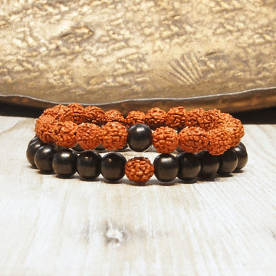 Rudraksha and Karungali Couple Bracelet