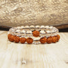 Clear Quartz and Rudraksha Couple Bracelet