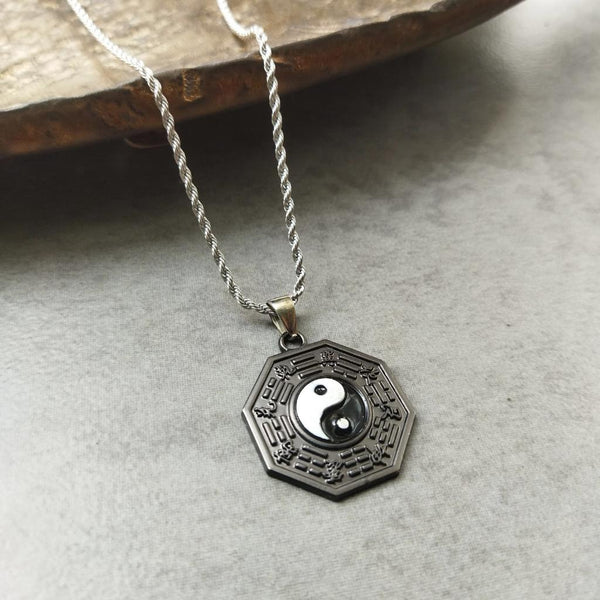 Stainless Steel Yin Yang Touch Necklace (Yin Yang Type-1)