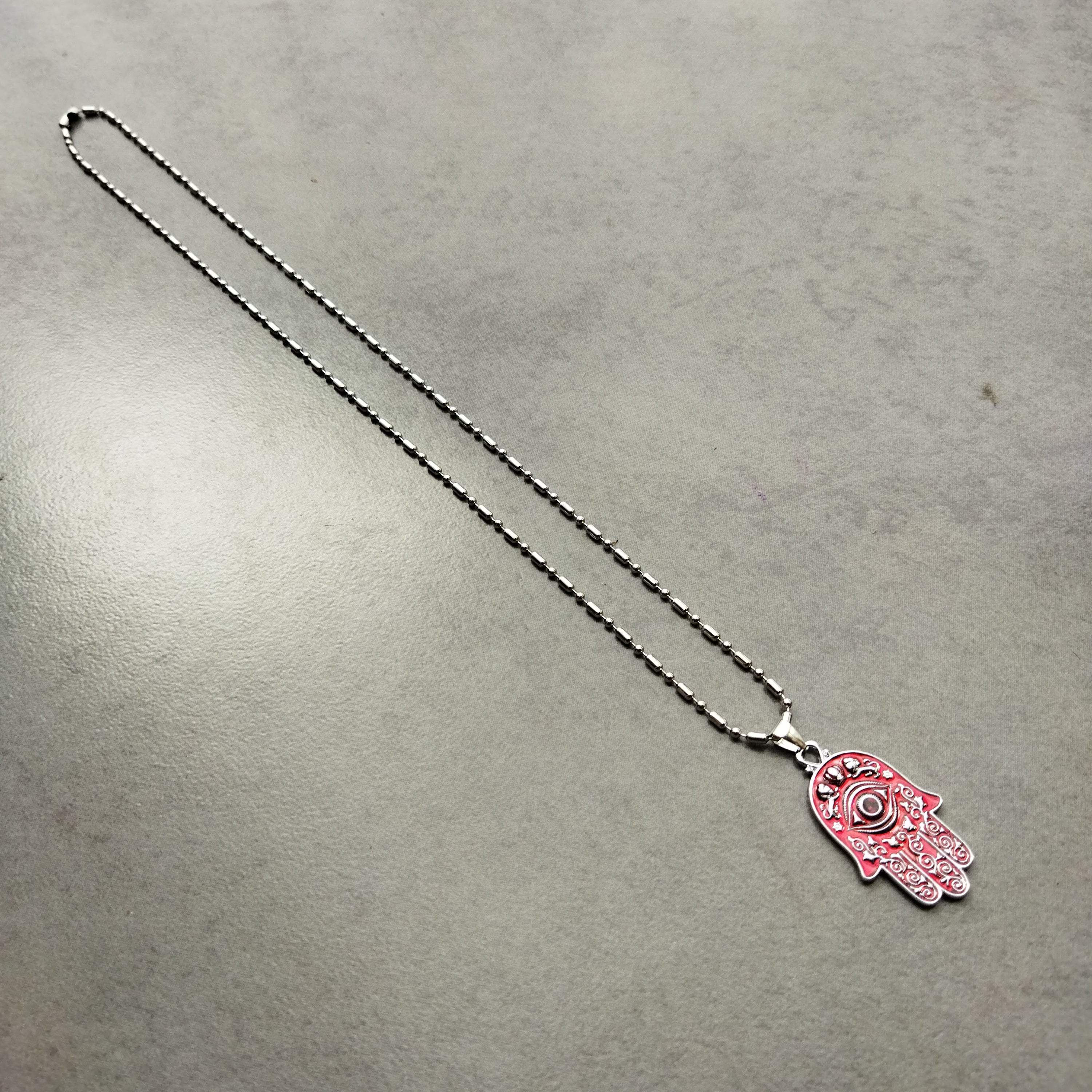 Stainless Steel Harmony Guard Pendant Necklace (Hamsa Type-1)