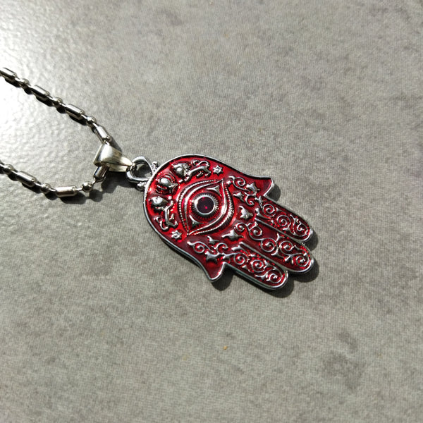Stainless Steel Harmony Guard Pendant Necklace (Hamsa Type-1)