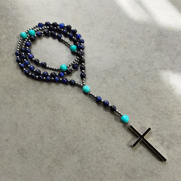 Premium Turquoise-Blue Tiger Eye Rosary