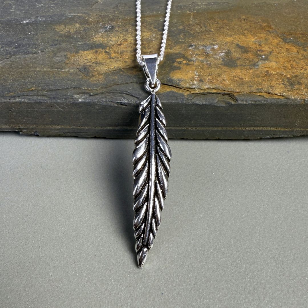 Spiritual Feather - 925 sterling Silver Pendant