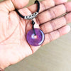 Amethyst Donut Pendant Necklace