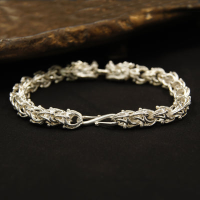 Guardian Dragons' Silver Bracelet