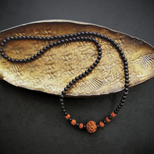 Original Rudraksha & Karungali Harmony Fusion-Use as a Mala or Bracelet