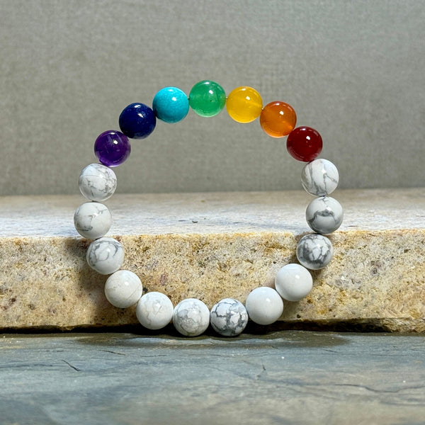 The White Wisdom Bracelet - Howlite’s calm. Chakras’ power. Your awakened self.
