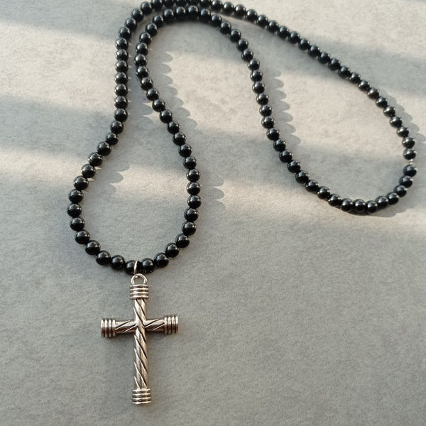 Black Onyx Tranquility Cross necklace