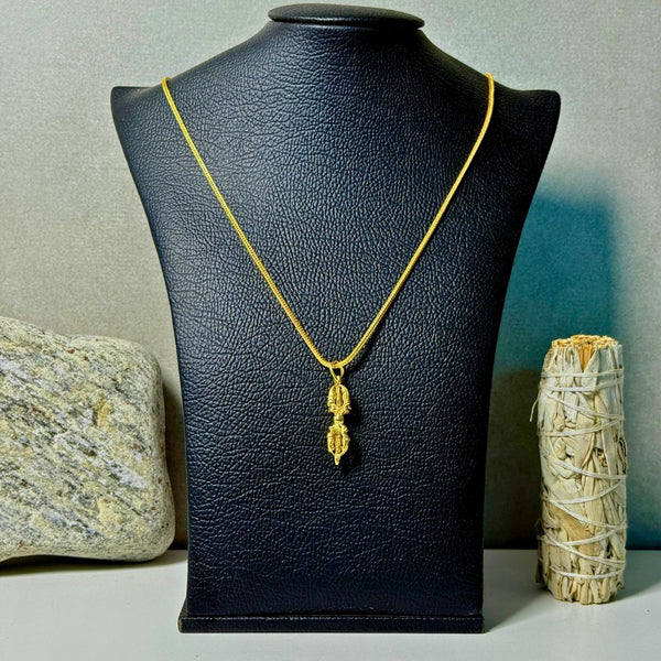 Vajra Power Pendant / Necklace - 925 Silver Gold Plated
