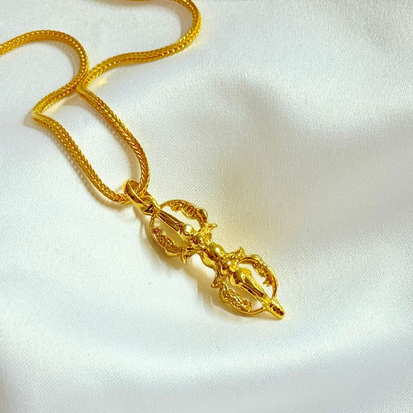 Vajra Power Pendant / Necklace - 925 Silver Gold Plated
