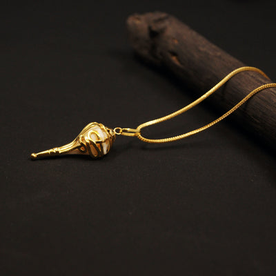 22k Gold Original Sankha Pendant (arc design) -Made to order