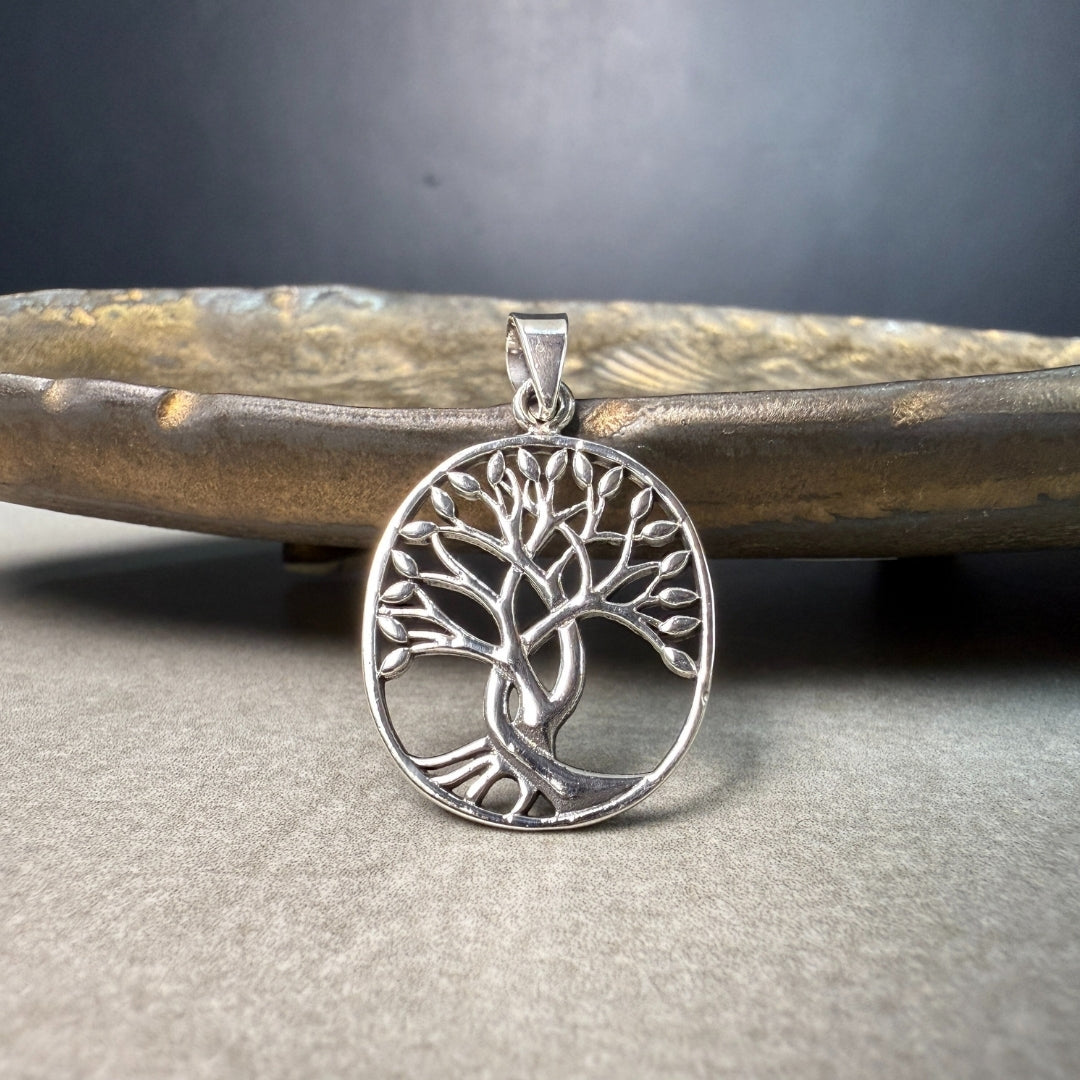 OVAL TREE OF LIFE 925 silver pendant-spiritual nourishment, wisdom, and healing