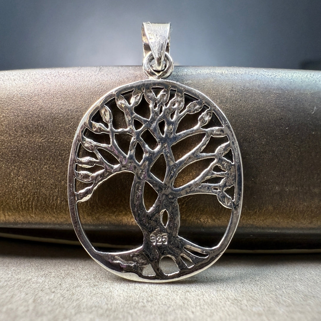 OVAL TREE OF LIFE 925 silver pendant-spiritual nourishment, wisdom, and healing
