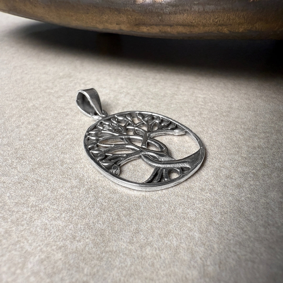 OVAL TREE OF LIFE 925 silver pendant-spiritual nourishment, wisdom, and healing