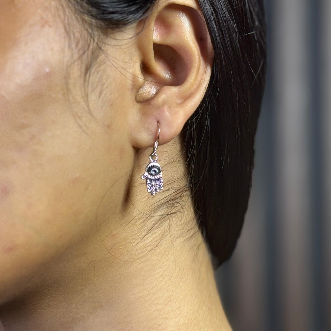 SPIRAL HAMZA 925 silver earings-protection,balance,spiritual growth