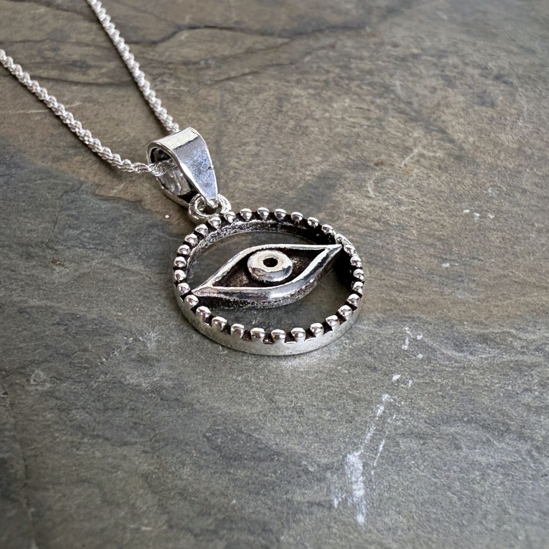 Eye of Protection- 925 sterling Silver Pendant
