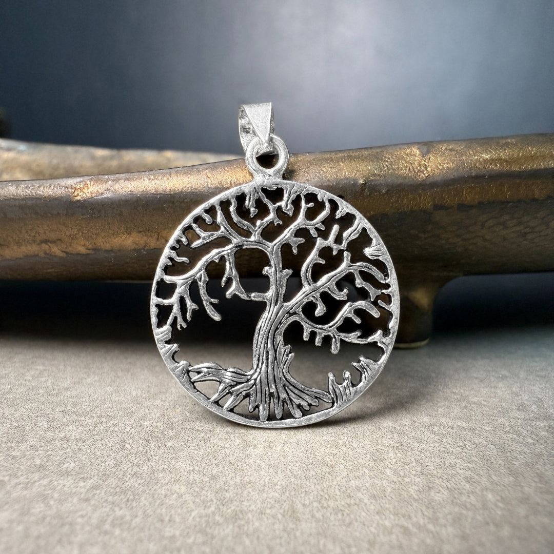 TREE OF LIFE CIRCLE 925 silver pendant-spiritual nourishment, wisdom, and healing