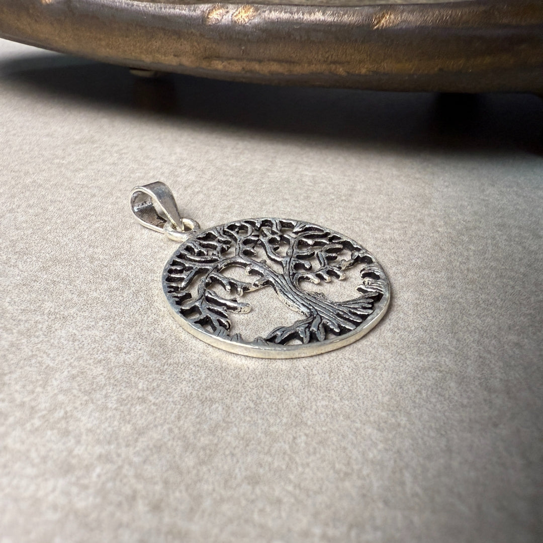 TREE OF LIFE CIRCLE 925 silver pendant-spiritual nourishment, wisdom, and healing