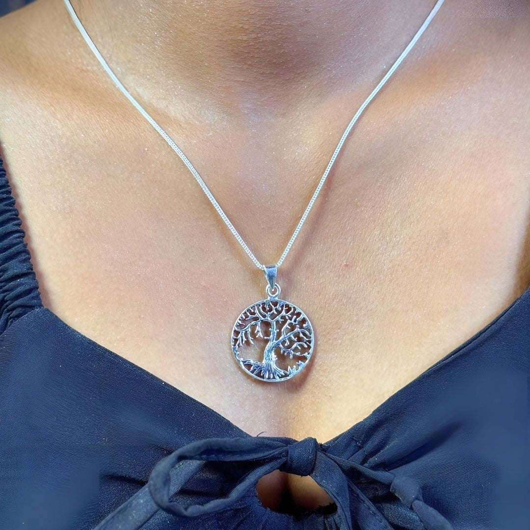 TREE OF LIFE CIRCLE 925 silver pendant-spiritual nourishment, wisdom, and healing