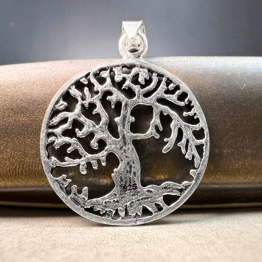 TREE OF LIFE CIRCLE 925 silver pendant-spiritual nourishment, wisdom, and healing