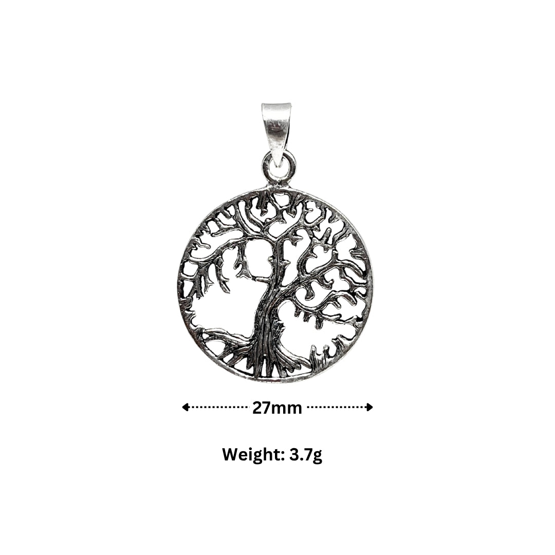 TREE OF LIFE CIRCLE 925 silver pendant-spiritual nourishment, wisdom, and healing