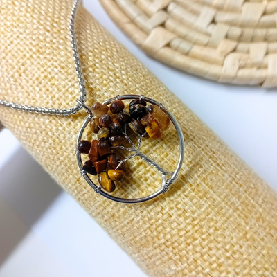 Tree of Life Pendant - Tiger Eye Pendant