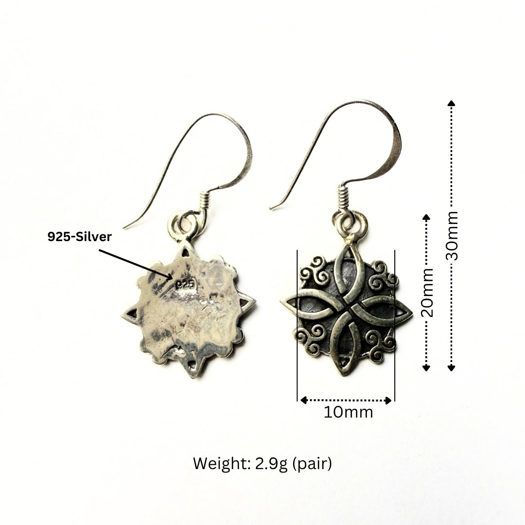 WITCH KNOT 925 Silver Earings-protection,power,wisdom