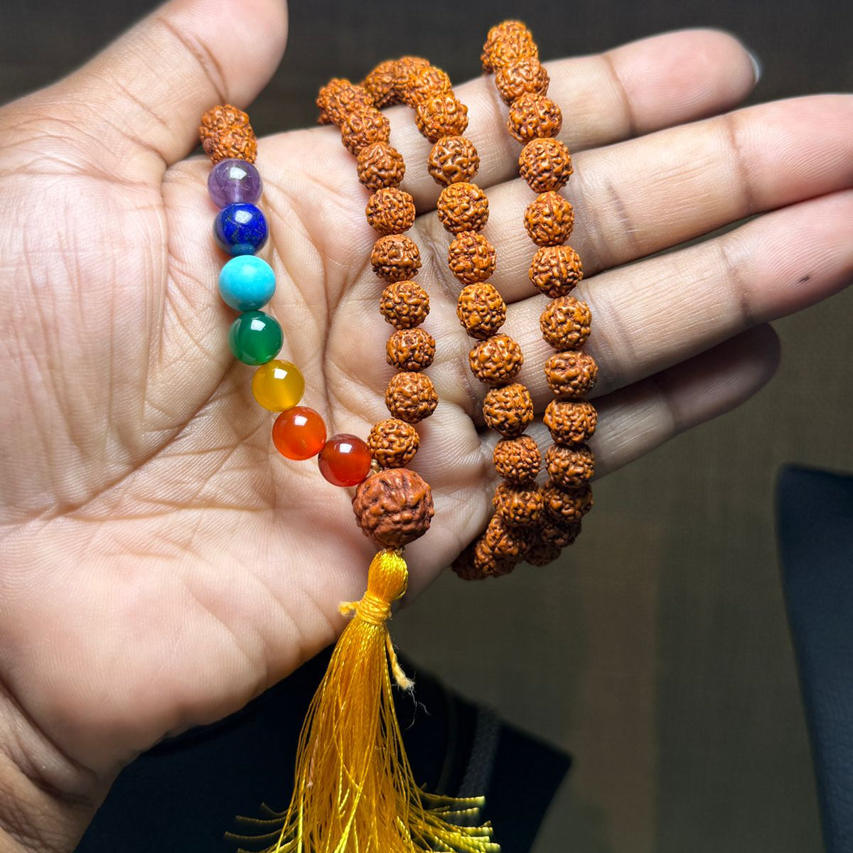 108 Rudra Chakra Mala - Sacred Rudraksha. Balanced Chakras. Infinite blessings.