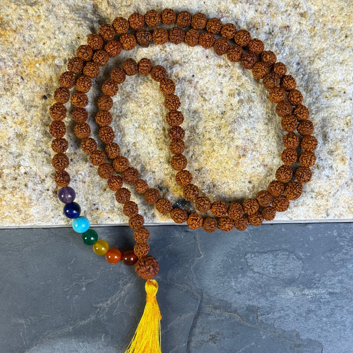108 Rudra Chakra Mala - Sacred Rudraksha. Balanced Chakras. Infinite blessings.