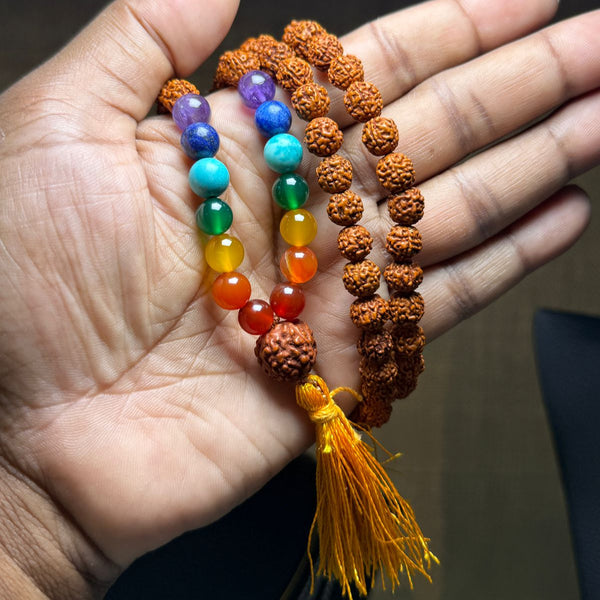 108 Rudra Double Chakra Mala - Balance, protection, and divine connection.