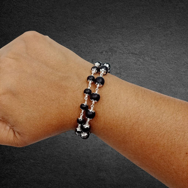 Karungali Silver Bracelet