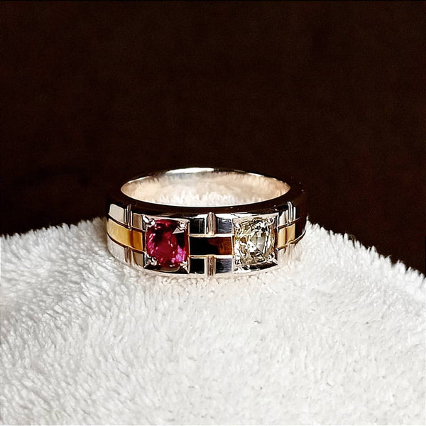 Gold-Silver Dichromatic Ring