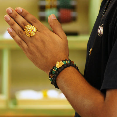 Gini Raksha Gold Plated Men's Ring