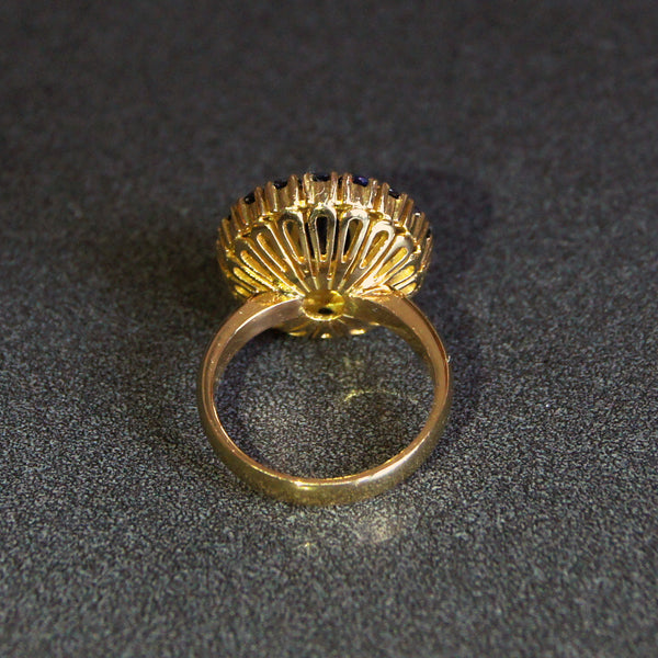 Diamond Sapphire Cluster Ring