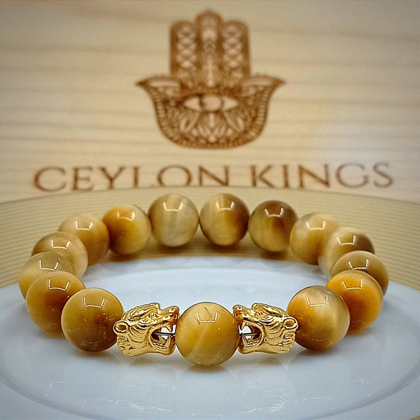 Golden Tiger Eye Stone Jaguar Bracelet