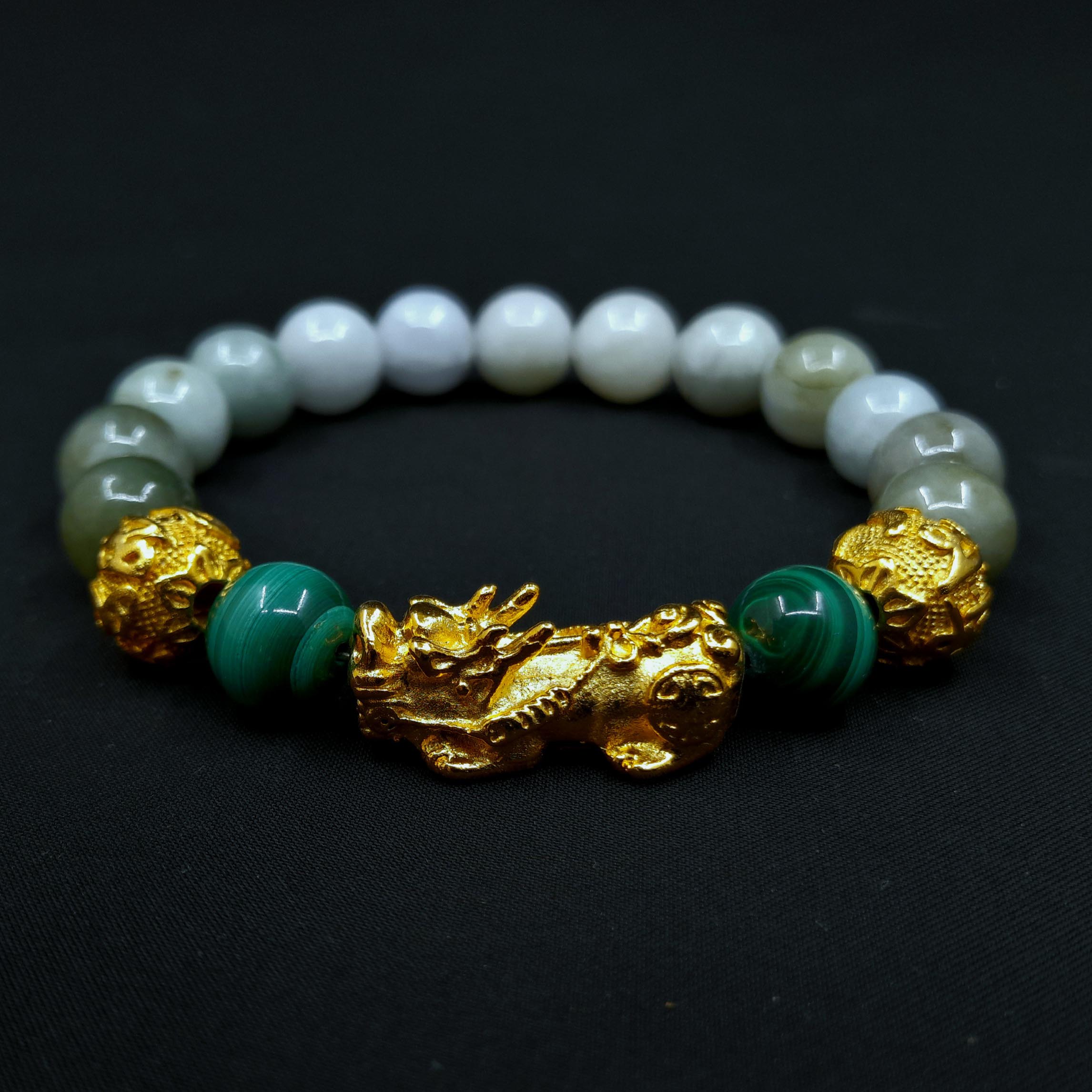 Feng Shui Original Malachite & Jade Wealth Bracelet