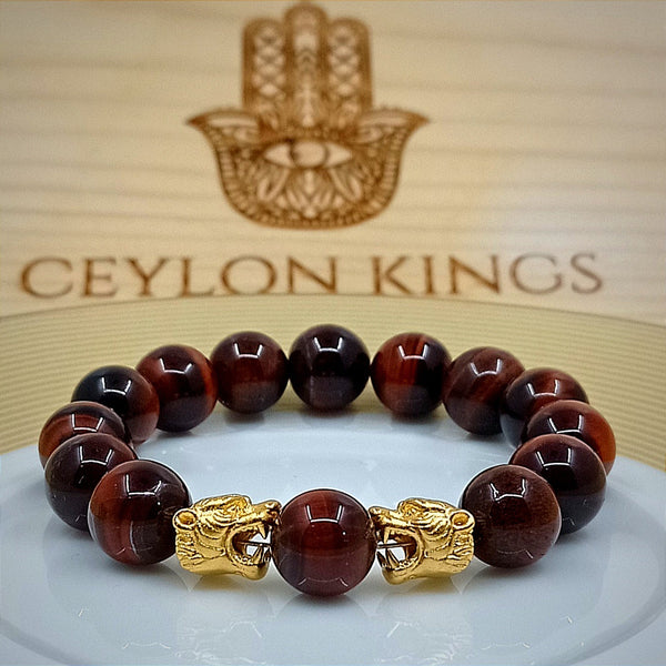Red Tiger Eye Stone Jaguar Bracelet