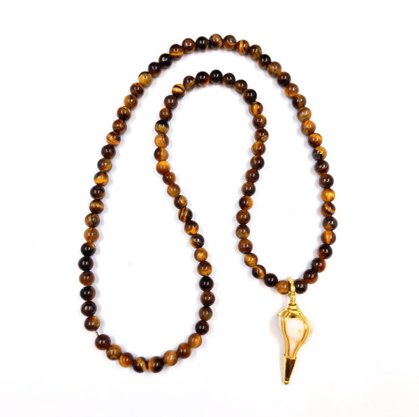 Brown Tiger Eye Sankha Mala