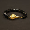Black Onyx  Gold Plated Shankha Bracelet