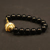 Black Onyx  Gold Plated Shankha Bracelet