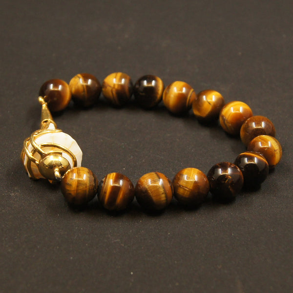 Brown Tiger Eye Sankha Bracelet