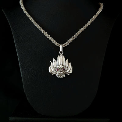 Gini Raksha Pendant Coconut Flower Silver Necklace