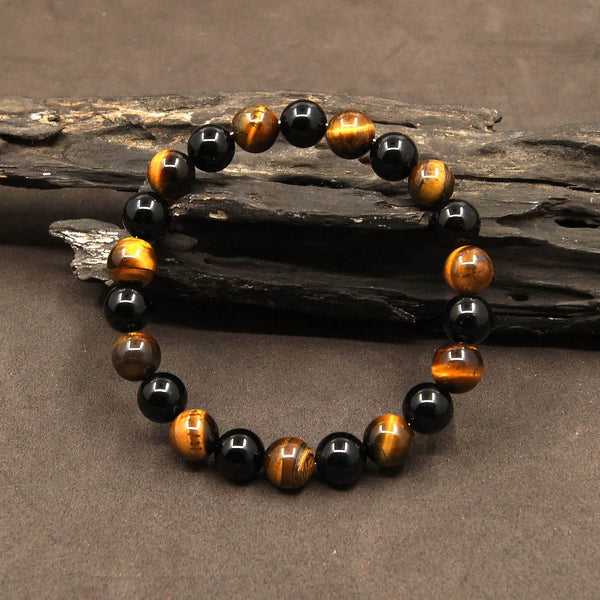 Survive in Hard times - Black Onyx Tiger Eye Bracelet